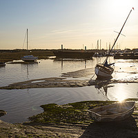 Buy canvas prints of Boats at Sunset Leigh on Sea by Gary Lane