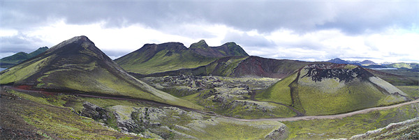 Iceland - Green hills and Volcanic remains - Iceland  Framed Print by David Turnbull