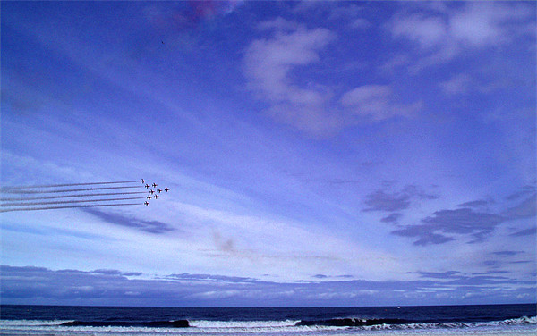 Coast -  Red arrows 3 Sunderland air show.  Framed Mounted Print by David Turnbull