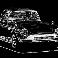Buy canvas prints of illustration of an old car, drawing of a classic v by Q77 photo