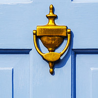 Buy canvas prints of Door with brass knocker in the shape of a hand, be by Q77 photo