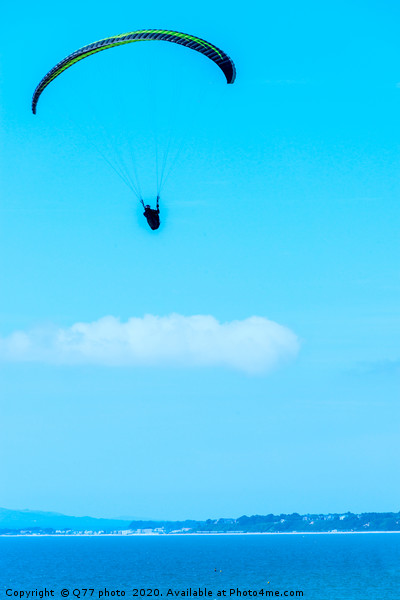 Paraglider flying in the sky, free time spent acti Picture Board by Q77 photo
