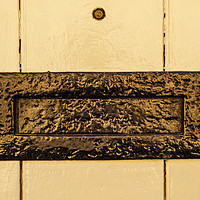 Buy canvas prints of Old letterbox in the door, traditional way of deli by Q77 photo