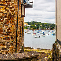 Buy canvas prints of Boats and ships moored in a small port, in the bac by Q77 photo