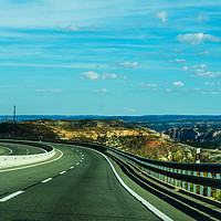 Buy canvas prints of Fast road in the mountains in Spain, beautiful lan by Q77 photo
