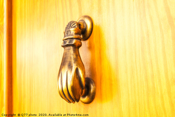 Door with brass knocker in the shape of a hand, be Picture Board by Q77 photo