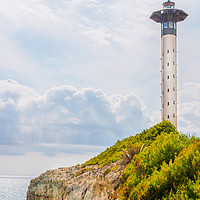 Buy canvas prints of Lighthouse tower and blue summer sky, the safe ret by Q77 photo