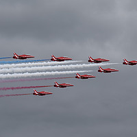 Buy canvas prints of Red Arrows Arrive by Bill Moores