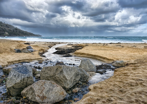 Storm Clouds Carbis Bay Picture Board by Rick Lindley