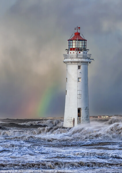 Storm At Perch Rock Lighthouse Picture Board by Rick Lindley