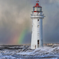 Buy canvas prints of Storm At Perch Rock Lighthouse by Rick Lindley