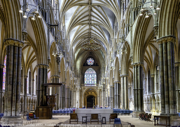 Inside Lincoln Cathedral Picture Board by Rick Lindley