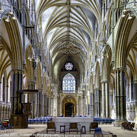 Buy canvas prints of Inside Lincoln Cathedral by Rick Lindley