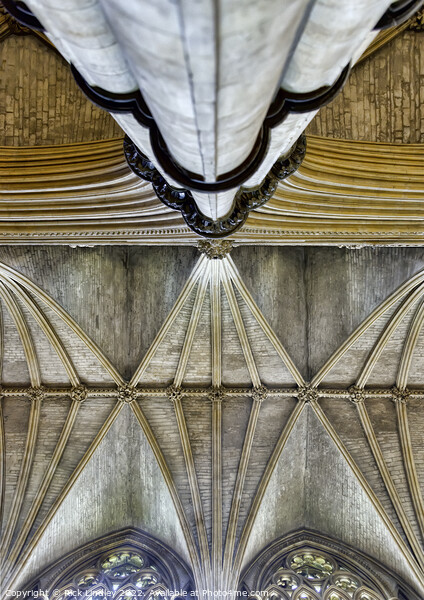 Looking Up Lincoln Cathedral Picture Board by Rick Lindley
