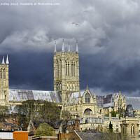 Buy canvas prints of Storm Clouds over Lincoln Cathedral by Rick Lindley