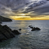 Buy canvas prints of Sunset Over Lundy Island by Rick Lindley