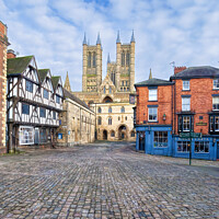 Buy canvas prints of Lincoln Cathedral Old Town by Rick Lindley
