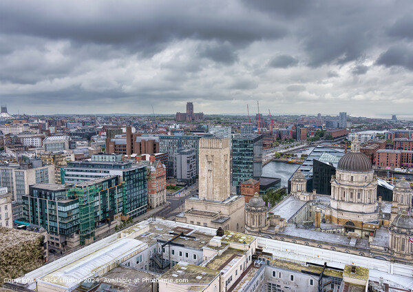 Liverpool Cityscape Skyline Picture Board by Rick Lindley