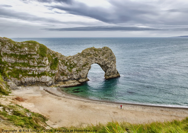 Alone at Durdle Door Picture Board by Rick Lindley