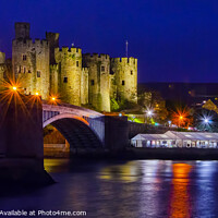 Buy canvas prints of Conwy Castle at Night by Rick Lindley