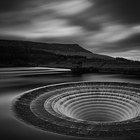 Buy canvas prints of Down the plughole at Ladybower by Justin Cowell