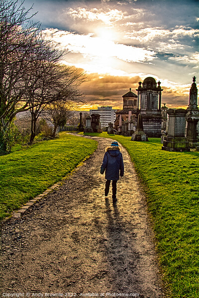 A walk in the cemetery Picture Board by Andy Brownlie