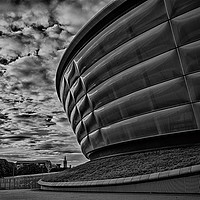 Buy canvas prints of The Hydro, Glasgow, in Black and White by Andy Brownlie