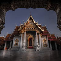 Buy canvas prints of Marble Temple, Bangkok Thailand by Rowan Edmonds