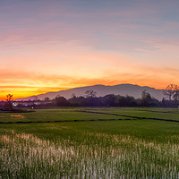 Buy canvas prints of Panorama Mountain view sunset Chiang Mai Thailand by Rowan Edmonds
