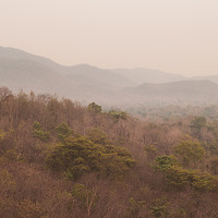 Buy canvas prints of Warm Mountain Haze Chiang Mai Thailand by Rowan Edmonds