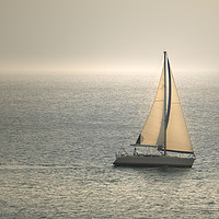 Buy canvas prints of Yacht sailing in sea by Jordan Jelev