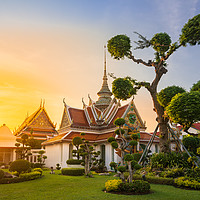 Buy canvas prints of Buddhist Temple and Garden by Jordan Jelev