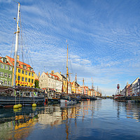 Buy canvas prints of Nyhavn Colorful facades Copenhagen by Jordan Jelev