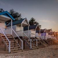 Buy canvas prints of Wells Beach Hut Sunset by David Powley