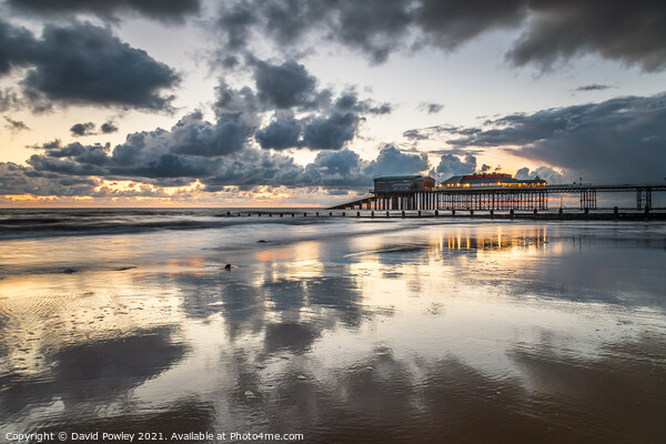 Relections on Cromer Beach Norfolk Picture Board by David Powley