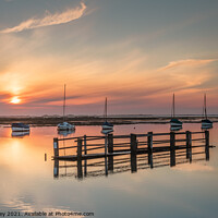 Buy canvas prints of High Tide Sunset at Blakeney North Norfolk by David Powley