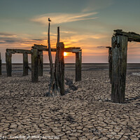 Buy canvas prints of Snettisham Old Jetty at Sunset by David Powley