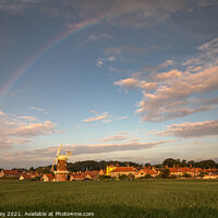 Buy canvas prints of Rainbow Over Cley Mill  by David Powley