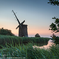 Buy canvas prints of Norfolk Broads Sunset at Brograve Mill by David Powley