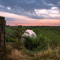 Buy canvas prints of Dawn on Halvergate Marshes Norfolk by David Powley