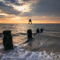 Buy canvas prints of Dovercourt Lighthouse at Sunrise by David Powley
