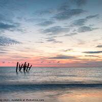 Buy canvas prints of Happisburgh Beach Norfolk at Sunrise by David Powley