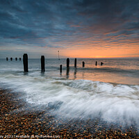 Buy canvas prints of Sunrise on Bawdsey Beach by David Powley