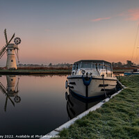 Buy canvas prints of Winter Sunrise Over Thurne Mill by David Powley
