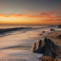 Buy canvas prints of Beach Sunrise at Caister-on-sea Norfolk by David Powley