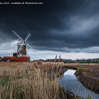 Buy canvas prints of Moody Skies Over Cley Mill by David Powley
