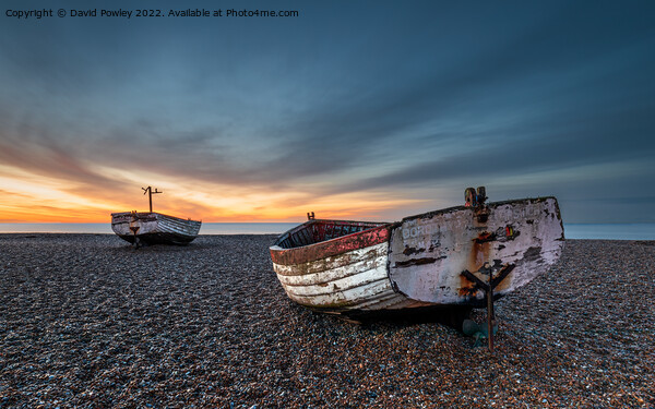 Dawn Colour on Aldeburgh Beach Framed Mounted Print by David Powley