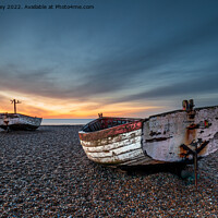 Buy canvas prints of Dawn Colour on Aldeburgh Beach by David Powley