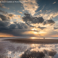 Buy canvas prints of Sunset Reflections on Brancaster Beach by David Powley