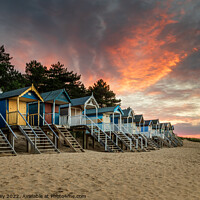 Buy canvas prints of Sunset Sky Over Wells Beach by David Powley